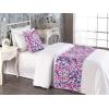 Ambesonne Floral Bed Runner Set, Valentine’s Day Theme Grunge Style Repetitive Rose Flowers Abstract, Decorative Bedding Scarf and 2 Pillow Shams for Hotels Homes, King, Pale Fuchsia and Sepia(Hot Pink and Night Blue)