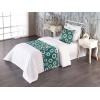 Ambesonne Floral Bed Runner Set, Valentine’s Day Theme Grunge Style Repetitive Rose Flowers Abstract, Decorative Bedding Scarf and 2 Pillow Shams for Hotels Homes, King, Pale Fuchsia and Sepia(Dark Cadet Blue and Brown)