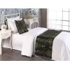 Ambesonne Floral Bed Runner Set, Valentine’s Day Theme Grunge Style Repetitive Rose Flowers Abstract, Decorative Bedding Scarf and 2 Pillow Shams for Hotels Homes, King, Pale Fuchsia and Sepia(Charcoal Grey Dark Yellow)