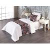 Ambesonne Floral Bed Runner Set, Valentine’s Day Theme Grunge Style Repetitive Rose Flowers Abstract, Decorative Bedding Scarf and 2 Pillow Shams for Hotels Homes, King, Pale Fuchsia and Sepia(Scarlet and Lavender Blue)
