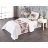 Ambesonne Floral Bed Runner Set, Valentine’s Day Theme Grunge Style Repetitive Rose Flowers Abstract, Decorative Bedding Scarf and 2 Pillow Shams for Hotels Homes, King, Pale Fuchsia and Sepia(Pale Fuchsia and Sepia)