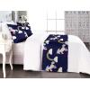 Ambesonne Floral Bed Runner Set, Valentine’s Day Theme Grunge Style Repetitive Rose Flowers Abstract, Decorative Bedding Scarf and 2 Pillow Shams for Hotels Homes, King, Pale Fuchsia and Sepia(Navy Blue and Pale Seafoam)