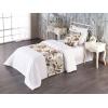 Ambesonne Floral Bed Runner Set, Valentine’s Day Theme Grunge Style Repetitive Rose Flowers Abstract, Decorative Bedding Scarf and 2 Pillow Shams for Hotels Homes, King, Pale Fuchsia and Sepia(Burnt Sienna Sand Brown)