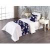 Ambesonne Floral Bed Runner Set, Valentine’s Day Theme Grunge Style Repetitive Rose Flowers Abstract, Decorative Bedding Scarf and 2 Pillow Shams for Hotels Homes, King, Pale Fuchsia and Sepia(Navy Blue and Pale Seafoam)