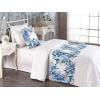 Ambesonne Floral Bed Runner Set, Valentine’s Day Theme Grunge Style Repetitive Rose Flowers Abstract, Decorative Bedding Scarf and 2 Pillow Shams for Hotels Homes, King, Pale Fuchsia and Sepia(Sea Blue Chocolate and White)