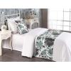 Ambesonne Floral Bed Runner Set, Valentine’s Day Theme Grunge Style Repetitive Rose Flowers Abstract, Decorative Bedding Scarf and 2 Pillow Shams for Hotels Homes, King, Pale Fuchsia and Sepia(Reseda Green Grey and White)
