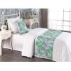 Ambesonne Floral Bed Runner Set, Valentine’s Day Theme Grunge Style Repetitive Rose Flowers Abstract, Decorative Bedding Scarf and 2 Pillow Shams for Hotels Homes, King, Pale Fuchsia and Sepia(Pale Green and Earth Yellow)