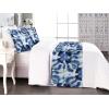Ambesonne Floral Bed Runner Set, Valentine’s Day Theme Grunge Style Repetitive Rose Flowers Abstract, Decorative Bedding Scarf and 2 Pillow Shams for Hotels Homes, King, Pale Fuchsia and Sepia(Dark Violet Blue and White)