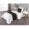 Ambesonne Floral Bed Runner Set, Valentine’s Day Theme Grunge Style Repetitive Rose Flowers Abstract, Decorative Bedding Scarf and 2 Pillow Shams for Hotels Homes, King, Pale Fuchsia and Sepia(Charcoal Grey Dark Yellow)