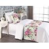 Ambesonne Floral Bed Runner Set, Valentine’s Day Theme Grunge Style Repetitive Rose Flowers Abstract, Decorative Bedding Scarf and 2 Pillow Shams for Hotels Homes, King, Pale Fuchsia and Sepia(Pale Fuchsia and Sepia)