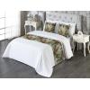 Ambesonne Floral Bed Runner Set, Valentine’s Day Theme Grunge Style Repetitive Rose Flowers Abstract, Decorative Bedding Scarf and 2 Pillow Shams for Hotels Homes, King, Pale Fuchsia and Sepia(Pale Orange and Army Green)