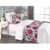 Ambesonne Floral Bed Runner Set, Valentine’s Day Theme Grunge Style Repetitive Rose Flowers Abstract, Decorative Bedding Scarf and 2 Pillow Shams for Hotels Homes, King, Pale Fuchsia and Sepia(Dark Magenta Mint Green)