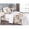 Ambesonne Floral Bed Runner Set, Valentine’s Day Theme Grunge Style Repetitive Rose Flowers Abstract, Decorative Bedding Scarf and 2 Pillow Shams for Hotels Homes, King, Pale Fuchsia and Sepia(Burnt Sienna Sand Brown)