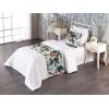 Ambesonne Floral Bed Runner Set, Valentine’s Day Theme Grunge Style Repetitive Rose Flowers Abstract, Decorative Bedding Scarf and 2 Pillow Shams for Hotels Homes, King, Pale Fuchsia and Sepia(Dark Pink and Pale Teal)