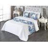 Ambesonne Floral Bed Runner Set, Valentine’s Day Theme Grunge Style Repetitive Rose Flowers Abstract, Decorative Bedding Scarf and 2 Pillow Shams for Hotels Homes, King, Pale Fuchsia and Sepia(Sea Blue Chocolate and White)