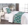Ambesonne Floral Bed Runner Set, Valentine’s Day Theme Grunge Style Repetitive Rose Flowers Abstract, Decorative Bedding Scarf and 2 Pillow Shams for Hotels Homes, King, Pale Fuchsia and Sepia(Dark Cadet Blue and Brown)