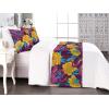 Ambesonne Floral Bed Runner Set, Valentine’s Day Theme Grunge Style Repetitive Rose Flowers Abstract, Decorative Bedding Scarf and 2 Pillow Shams for Hotels Homes, King, Pale Fuchsia and Sepia(Earth Yellow and Hot Pink)