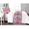 Ambesonne Floral Bed Runner Set, Valentine’s Day Theme Grunge Style Repetitive Rose Flowers Abstract, Decorative Bedding Scarf and 2 Pillow Shams for Hotels Homes, King, Pale Fuchsia and Sepia(Hot Pink and Blue Violet)