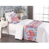 Ambesonne Floral Bed Runner Set, Valentine’s Day Theme Grunge Style Repetitive Rose Flowers Abstract, Decorative Bedding Scarf and 2 Pillow Shams for Hotels Homes, King, Pale Fuchsia and Sepia(Hot Pink and Blue Violet)