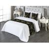Ambesonne Floral Bed Runner Set, Valentine’s Day Theme Grunge Style Repetitive Rose Flowers Abstract, Decorative Bedding Scarf and 2 Pillow Shams for Hotels Homes, King, Pale Fuchsia and Sepia(Charcoal Grey and Dark Yellow)