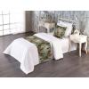 Ambesonne Floral Bed Runner Set, Valentine’s Day Theme Grunge Style Repetitive Rose Flowers Abstract, Decorative Bedding Scarf and 2 Pillow Shams for Hotels Homes, King, Pale Fuchsia and Sepia(Pale Orange and Army Green)