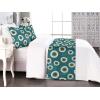 Ambesonne Floral Bed Runner Set, Valentine’s Day Theme Grunge Style Repetitive Rose Flowers Abstract, Decorative Bedding Scarf and 2 Pillow Shams for Hotels Homes, King, Pale Fuchsia and Sepia(Dark Cadet Blue and Brown)