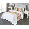 Ambesonne Floral Bed Runner Set, Valentine’s Day Theme Grunge Style Repetitive Rose Flowers Abstract, Decorative Bedding Scarf and 2 Pillow Shams for Hotels Homes, King, Pale Fuchsia and Sepia(Earth Yellow Violet Blue)