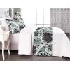 Ambesonne Floral Bed Runner Set, Valentine’s Day Theme Grunge Style Repetitive Rose Flowers Abstract, Decorative Bedding Scarf and 2 Pillow Shams for Hotels Homes, King, Pale Fuchsia and Sepia(Reseda Green Grey and White)
