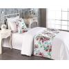 Ambesonne Floral Bed Runner Set, Valentine’s Day Theme Grunge Style Repetitive Rose Flowers Abstract, Decorative Bedding Scarf and 2 Pillow Shams for Hotels Homes, King, Pale Fuchsia and Sepia(Pistachio Green and Ruby)