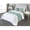 Ambesonne Floral Bed Runner Set, Valentine’s Day Theme Grunge Style Repetitive Rose Flowers Abstract, Decorative Bedding Scarf and 2 Pillow Shams for Hotels Homes, King, Pale Fuchsia and Sepia(Pale Green and Earth Yellow)
