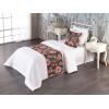 Ambesonne Floral Bed Runner Set, Valentine’s Day Theme Vintage Style Romantic Roses Pattern Plot, Decorative Bedding Scarf and a Pillow Sham for Hotels Homes, Twin, Dark Fuchsia and Slate Blue(Coral Blush and Brown)