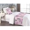 Ambesonne Floral Bed Runner Set, Valentine’s Day Theme Vintage Style Romantic Roses Pattern Plot, Decorative Bedding Scarf and a Pillow Sham for Hotels Homes, Twin, Dark Fuchsia and Slate Blue(Soft Pink and Dark Grey)
