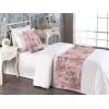 Ambesonne Floral Bed Runner Set, Valentine’s Day Theme Vintage Style Romantic Roses Pattern Plot, Decorative Bedding Scarf and a Pillow Sham for Hotels Homes, Twin, Dark Fuchsia and Slate Blue(Pale Rose and Pastel Pink)