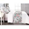 Ambesonne Floral Bed Runner Set, Valentine’s Day Theme Vintage Style Romantic Roses Pattern Plot, Decorative Bedding Scarf and a Pillow Sham for Hotels Homes, Twin, Dark Fuchsia and Slate Blue(Coral and Pale Reseda Green)