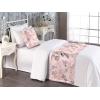 Ambesonne Floral Bed Runner Set, Valentine’s Day Theme Vintage Style Romantic Roses Pattern Plot, Decorative Bedding Scarf and a Pillow Sham for Hotels Homes, Twin, Dark Fuchsia and Slate Blue(Pale Salmon and Grey Pink)