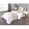 Ambesonne Floral Bed Runner Set, Valentine’s Day Theme Vintage Style Romantic Roses Pattern Plot, Decorative Bedding Scarf and a Pillow Sham for Hotels Homes, Twin, Dark Fuchsia and Slate Blue(Pale Lavender Blue Grey)