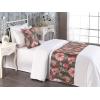 Ambesonne Floral Bed Runner Set, Valentine’s Day Theme Vintage Style Romantic Roses Pattern Plot, Decorative Bedding Scarf and a Pillow Sham for Hotels Homes, Twin, Dark Fuchsia and Slate Blue(Coral Blush and Brown)