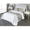 Ambesonne Floral Bed Runner Set, Valentine’s Day Theme Vintage Style Romantic Roses Pattern Plot, Decorative Bedding Scarf and a Pillow Sham for Hotels Homes, Twin, Dark Fuchsia and Slate Blue(Pale Grey and Eggshell)