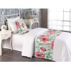 Ambesonne Floral Bed Runner Set, Valentine’s Day Theme Vintage Style Romantic Roses Pattern Plot, Decorative Bedding Scarf and a Pillow Sham for Hotels Homes, Twin, Dark Fuchsia and Slate Blue(Dark Coral and Army Green)