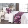 Ambesonne Floral Bed Runner Set, Valentine’s Day Theme Vintage Style Romantic Roses Pattern Plot, Decorative Bedding Scarf and a Pillow Sham for Hotels Homes, Twin, Dark Fuchsia and Slate Blue(Dark Magenta and Purple)
