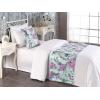 Ambesonne Floral Bed Runner Set, Valentine’s Day Theme Vintage Style Romantic Roses Pattern Plot, Decorative Bedding Scarf and a Pillow Sham for Hotels Homes, Twin, Dark Fuchsia and Slate Blue(Pale Purple Grey Teal)