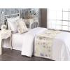 Ambesonne Floral Bed Runner Set, Valentine’s Day Theme Vintage Style Romantic Roses Pattern Plot, Decorative Bedding Scarf and a Pillow Sham for Hotels Homes, Twin, Dark Fuchsia and Slate Blue(Pale Lavender Blue Grey)