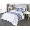 Ambesonne Floral Bed Runner Set, Valentine’s Day Theme Vintage Style Romantic Roses Pattern Plot, Decorative Bedding Scarf and a Pillow Sham for Hotels Homes, Twin, Dark Fuchsia and Slate Blue(Dark Lavender and Violet)