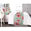 Ambesonne Floral Bed Runner Set, Valentine’s Day Theme Vintage Style Romantic Roses Pattern Plot, Decorative Bedding Scarf and a Pillow Sham for Hotels Homes, Twin, Dark Fuchsia and Slate Blue(Dark Coral and Army Green)