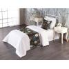 Ambesonne Floral Bed Runner Set, Valentine’s Day Theme Vintage Style Romantic Roses Pattern Plot, Decorative Bedding Scarf and a Pillow Sham for Hotels Homes, Twin, Dark Fuchsia and Slate Blue(Seal Brown Dark Teal)