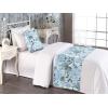 Ambesonne Floral Bed Runner Set, Valentine’s Day Theme Vintage Style Romantic Roses Pattern Plot, Decorative Bedding Scarf and a Pillow Sham for Hotels Homes, Twin, Dark Fuchsia and Slate Blue(Pale Sky Blue Grey and White)