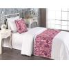 Ambesonne Floral Bed Runner Set, Valentine’s Day Theme Vintage Style Romantic Roses Pattern Plot, Decorative Bedding Scarf and a Pillow Sham for Hotels Homes, Twin, Dark Fuchsia and Slate Blue(Soft Pink and Dark Magenta)