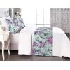 Ambesonne Floral Bed Runner Set, Valentine’s Day Theme Vintage Style Romantic Roses Pattern Plot, Decorative Bedding Scarf and a Pillow Sham for Hotels Homes, Twin, Dark Fuchsia and Slate Blue(Pale Purple Grey Teal)
