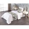 Ambesonne Floral Bed Runner Set, Valentine’s Day Theme Vintage Style Romantic Roses Pattern Plot, Decorative Bedding Scarf and a Pillow Sham for Hotels Homes, Twin, Dark Fuchsia and Slate Blue(Pale Grey and Eggshell)