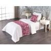 Ambesonne Floral Bed Runner Set, Valentine’s Day Theme Vintage Style Romantic Roses Pattern Plot, Decorative Bedding Scarf and a Pillow Sham for Hotels Homes, Twin, Dark Fuchsia and Slate Blue(Soft Pink and Dark Magenta)
